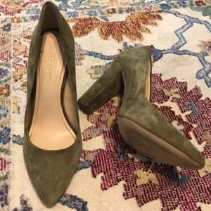 Real Suede BCBG Stacked Heels